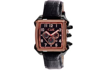 Image of Equipe E505 Bumper Mens Watch - Leather Strap, Rosegold Bezel, Black Case