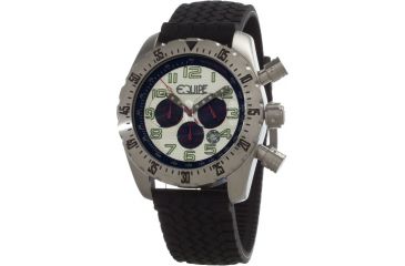 Image of Equipe E601 Headlight Mens Watch - Black Rubber Strap, White Dial, Silver Bezel