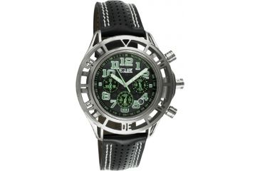 Image of Equipe E803 Chassis Mens Watch - Black Strap, Silver Case, Black/Green Dial
