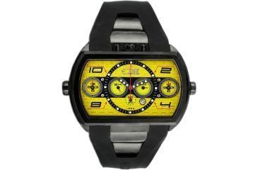 Image of Equipe E908 Dash Xxl Mens Watch - Black Bezel, Yellow Dial w/ Black Circle