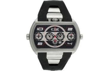 Image of Equipe E911 Dash Xxl Mens Watch - Silver Bezel, Black Dial w/ Silver Circle