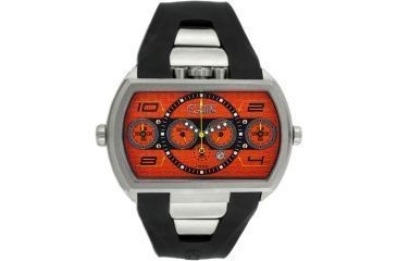 Image of Equipe E916 Dash Xxl Mens Watch - Silver Bezel, Orange Dial w/ Black Circle