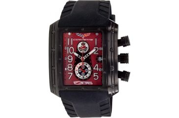 Image of Equipe Ev406 Corvette Z06 Mens Watch - Black Strap, Black Case, Red Dial