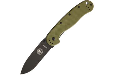 Image of Esee Avispa Framelock OD/Black D2 Folding Knife,3.5in,D2 Tool Steel,Standard Edge,Black EDP Coated,OD Green,GRN Handle BRK1302ODB