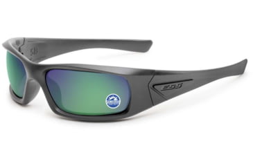 Image of ESS Waterman 5B Sunglasses, Carbon Gray Frame, Polarized Mirrored Green Lens, Medium, EE9006-24