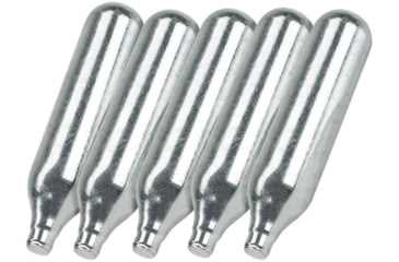 Image of Evike Exclusive 12 Gram CO2 Cartridge for Airsoft and Air Gun, 5 Pack, Silver, Small, CPK06802