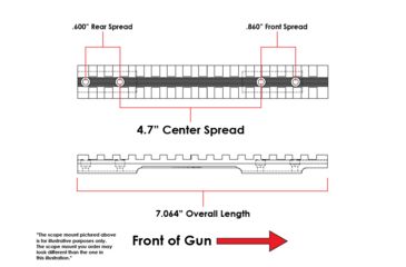 Image of Evolution Gun Works Mossberg Patriot Long Action Picatinny Rail Scope Mount 0 MOA Ambidextrous, 7.064 in, Aluminum, Matte Black, 45800