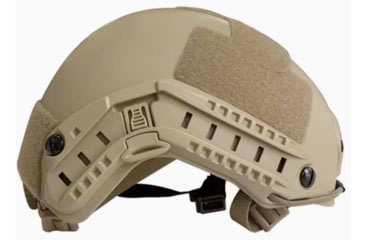 Image of ExecDefense USA High Cut Ballistic Helmet w/ Side Rails &amp; NVG, III-A, Tan, L, EXH-09708-TL