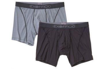 Image of ExOfficio Give-N-Go Sport 2.0 Boxer Brief 6 2Pk - Mens, Black/Steel Onyx, Medium, 1241-3450-9628-M