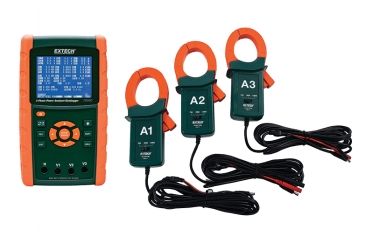 Image of Extech Instruments 1200A 3-Phase Graphical Power Analyzer/Datalogger Kit, PQ3450-12