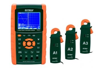 Image of Extech Instruments 200A 3-Phase Graphical Power Analyzer/Datalogger Kit, PQ3470-2