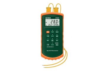 Image of Extech Instruments Thermometer, Dual J/K W/Probes, Holster, 421502