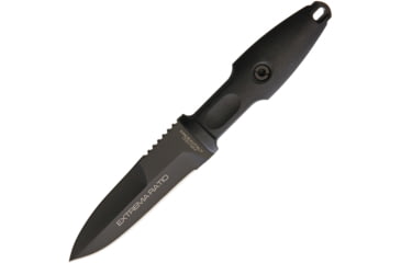 Image of Extrema Ratio Pugio Single Edge Fixed Blade Knife, 9in Overall, 4.5in Black Bohler N690 SS Drop Point, Black Nylon Handle, Mil-C-13924 Burnished Blade, Sheath, Black, 04.1000.0317BLK