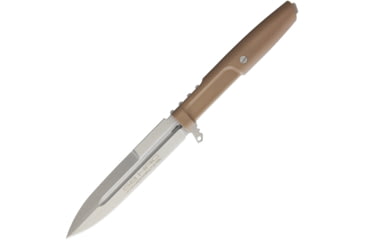 Image of Extrema Ratio Requiem Fixed Blade Desert Fixed Blade Knife, 9.25in Overall, 4.5in Stonewash False Edge N690 SS Stiletto Style Blade, Desert Tan Forprene Handle, Tan Nylon, Desert tan, 04.1000.0478DW