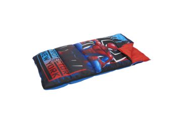 Image of Exxel Outdoors Marvel Spiderman Sleeping Bag, Blue/Red, 28 in X 56 in, M-217120SPD