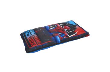 Image of Exxel Outdoors Marvel Spiderman Sleeping Bag, Blue/Red, 28 in X 56 in, M-217120SPD