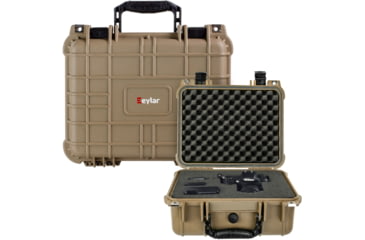 Image of Eylar Compact 13.37in Protective Gear Case Water and Shock Resistant w/ Foam, Tan, SA00001-tan