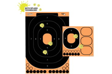 Image of EZ-Aim 15548 Splash Reactive Trainer Kit Self-Adhesive Paper Handgun Yellow Oval