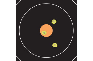 Image of EZ-Aim Allen Adhesive Paper Splash Shooting Targets Bullseye 12in Square Black/Orange 100/ct, 15305
