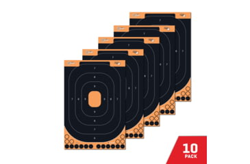Image of EZ-Aim Allen Splash Reactive Adhesive Paper Shooting Targets, Silhoutte Trainer, 12.5 x 18.25in, 10-Pack, Black/Orange, 15501-10