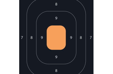 Image of EZ-Aim Allen Splash Reactive Adhesive Paper Shooting Targets, Silhoutte Trainer, 12.5 x 18.25in, 25-Pack, Black/Orange, 15501-25