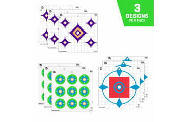 Image of EZ-Aim Fun Dialing In More Fun Paper Shooting Targets, 12inW x 12inH, 9-Targets, 15641