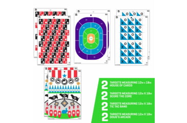 Image of EZ-Aim Fun Get the Game On Paper Shooting Targets, 12inW x 18inH, 8-Pack, Multi, 15642