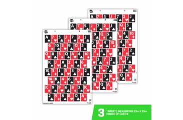 Image of EZ-Aim Fun House of Cards Game Paper Targets, 23inW x 35inH, 3-Pack, 15655