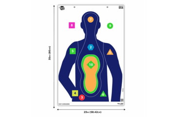 Image of EZ-Aim Fun Shot Commander Paper Shooting Targets, 23inW x 35inH, 3-Pack, Multi, 15654