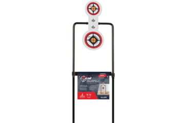 Image of EZ-Aim Hardrock AR500 Round Spinner Targets and Stand, Rimfire Rounds, Centerfire Pistols, White/Red/Black, 7.375W x 21.75H, 15344