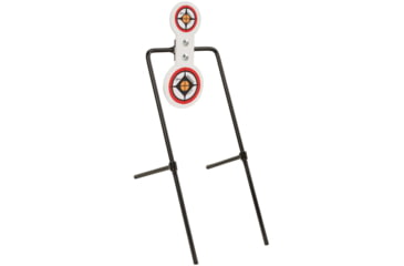 Image of EZ-Aim Hardrock AR500 Round Spinner Targets and Stand, Rimfire Rounds, Centerfire Pistols, White/Red/Black, 7.375W x 21.75H, 15344