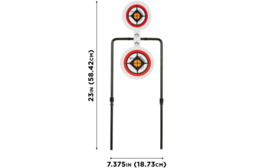 Image of EZ-Aim Hardrock AR500 Round Spinner Targets &amp; Stand, Rimfire Rounds &amp; Centerfire Pistols, 7.375W x 23H, White/Red/Black, White/Red/Black, 7.375W x 23H, 15366