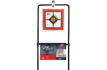 Image of EZ-Aim Hardrock AR500 Square Spinner Target &amp; Stand, Rimfire Rounds &amp; Centerfire Pistol, White/Red/Black, 9.5W x 20H, 15367