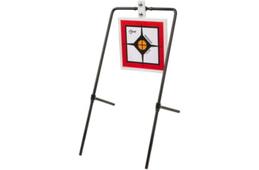 Image of EZ-Aim Hardrock AR500 Square Spinner Target &amp; Stand, Rimfire Rounds &amp; Centerfire Pistol, White/Red/Black, 9.5W x 20H, 15367
