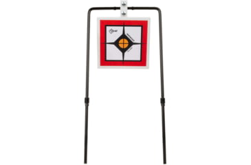 Image of EZ-Aim Hardrock AR500 Square Spinner Target &amp; Stand, Rimfire Rounds &amp; Centerfire Pistol, White/Red/Black, 9.5W x 20H, 15367