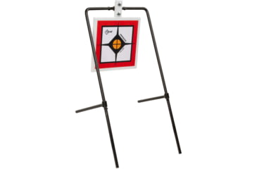 Image of EZ-Aim Hardrock AR500 Square Spinner Target &amp; Stand, Rimfire Rounds &amp; Centerfire Pistol, White/Red/Black, 9.5W x 20H, 15367