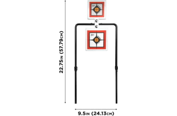 Image of EZ-Aim Hardrock AR500 Square Spinner Targets &amp; Stand, Rimfire Rounds &amp; Centerfire Pistols, White/Red/Black, 9.5W x 22.75H, 15365