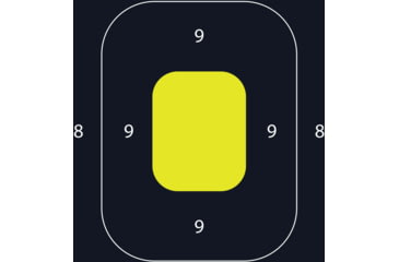 Image of EZ-Aim Non-Adhesive Paper Splash Shooting Targets, IPSC Silhouette, 8-Pack, Black/Chartreuse, 12 in x 18 in, 15372