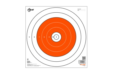 Image of EZ-Aim Paper Shooting Target, Bullseye, 12in Square, Orange/White, 15496