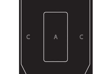 Image of EZ-Aim Paper Shooting Targets, IPSC Silhouette, Peel Away Target Pad, 12inW x 18inH, 50-Pack, Black/White, 15551-50