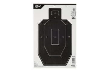 Image of EZ-Aim Paper Shooting Targets, IPSC Silhouette, Peel Away Target Pad, 12inW x 18inH, 50-Pack, Black/White, 15551-50