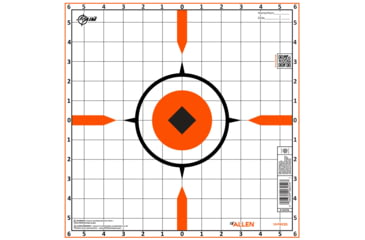 Image of EZ-Aim Rigid Paper Shooting Targets, Sight-In Grid, 10-Targets Per Pack, Orange/White, 15576