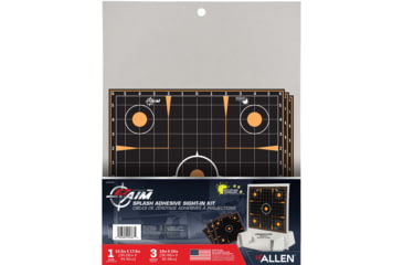 Image of EZ-Aim Sight-In Splash Shooting Kit &amp; Target Stand, 12in Square Adhesive Targets, Black/Orange, 13.5W x 17.5H, 15378