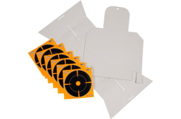 Image of EZ-Aim Silhouette Splash Shooting Kit &amp; Target Stand, 6in Square Adhesive Targets, Black/Orange, 13.5W x 17.5H, 15379