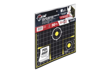 Image of EZ-Aim Splash Reactive Paper Shooting Targets, Sight-In Grid, Peel Away Target Pad, 12.5in Square, 30-Pack, Black/Chartreuse, 15211-30