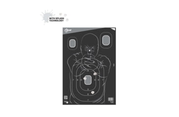 Image of EZ-Aim Splash Reactive Paper Shooting Targets, Silhouette, 12.5inW x 18.25inH, 100-Pack, Black/Gray, 15307