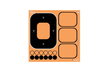 Image of EZ-Aim Splash Reactive Paper Shooting Targets, Silhouette Kit, 23inW x 35inH &amp; 12.5inW x 18.25inH, Blue/White &amp; Black/Orange, 15579