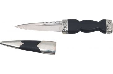 Image of Factory X Sgian Dubh Dagger, 3.375in, Unsharpened Stainless Dagger, Black Grooved Composition Handle CI11