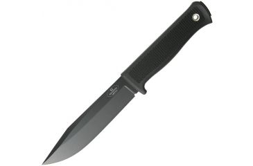 Image of Fallkniven S1, Thermorun Handle, Black Blade, Plain, Leather Sheath FK-S1BL