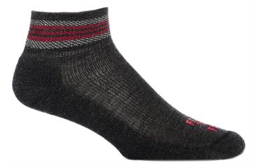 Image of Farm To Feet Ballston Spa 1/4 Crew Striped Hiker Sock - Men's-Charcoal/Formula One-Large